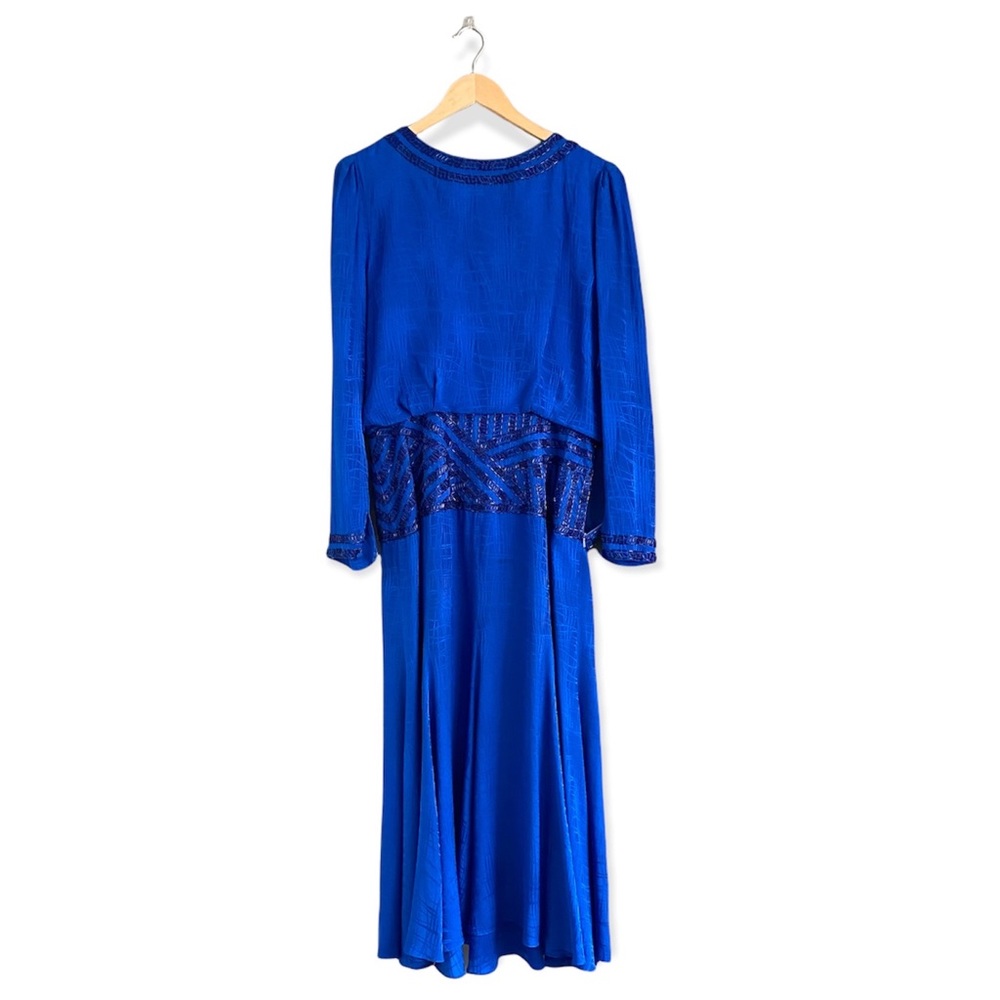 Vintage Beaded Silk D’ore Cocktail Dress, Women's 14 - Picture 5 of 16